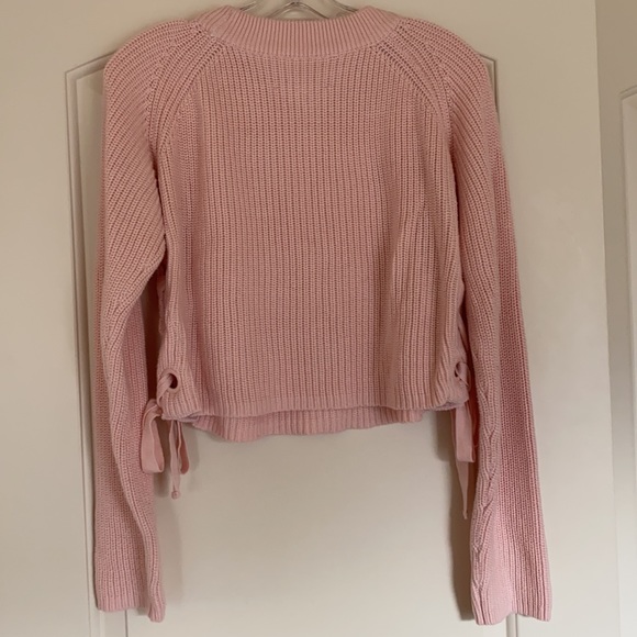 Endless Rose Blush Pink Cropped Sweater size L - Picture 6 of 8
